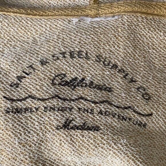 SALT AND STEEL SUPPLY Drawstring Hoodie Sweatshirt Full Zip Gold Beige - Picture 6 of 6